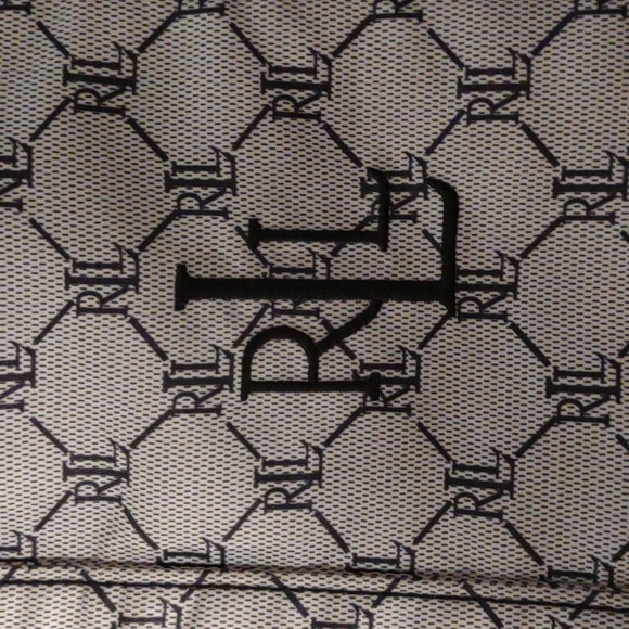 Lauren Ralph Lauren RLL Black and Gray Monogram Two-tone Double-handled Tote Bag - Picture 4 of 7